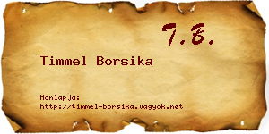 Timmel Borsika névjegykártya
